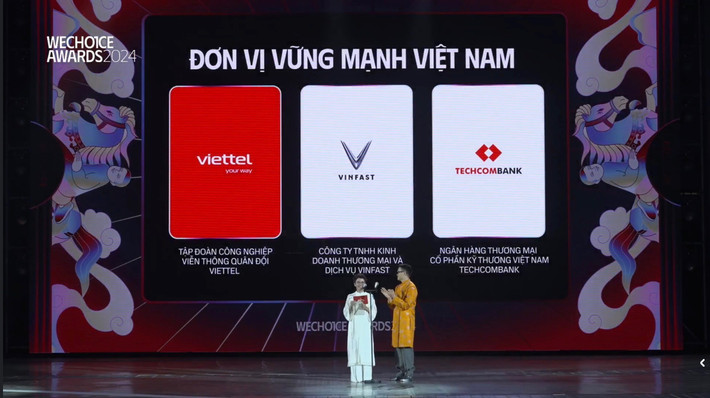 Techcombank vinh danh “Đơn vị vững mạnh Việt Nam” tại đêm Gala trao giải WeChoice Awards 2024 vinh-danh-3-don-vi-vung-manh.jpg