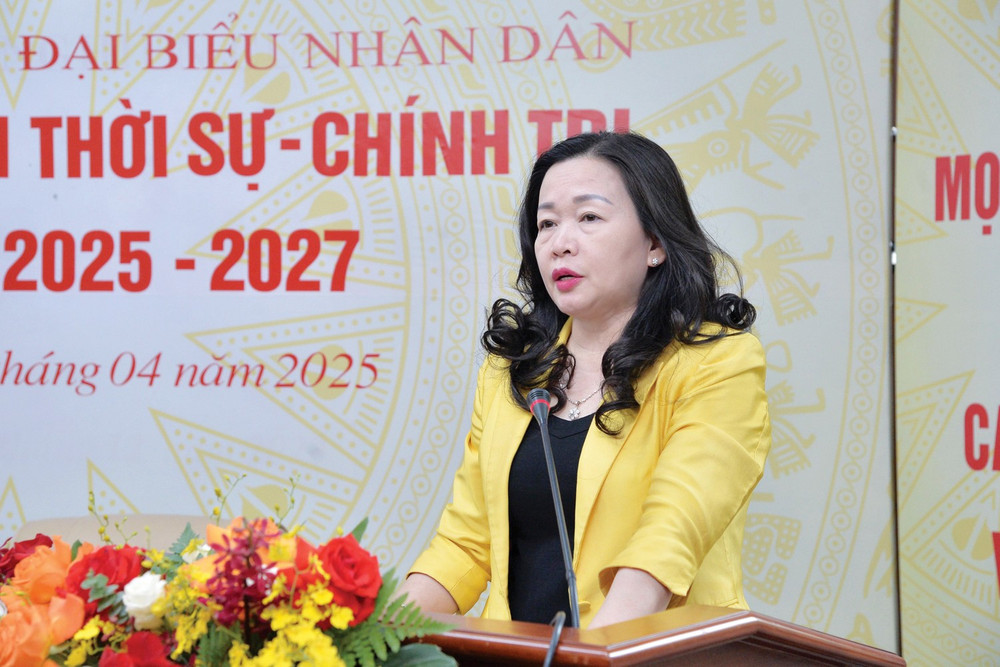Bí thư Đảng ủy, Tổng Biên tập Báo Đại biểu Nhân dân Phạm Thị Thanh Huyền phát biểu chỉ đạo tại Đại hội tong-bien-tap1.jpg