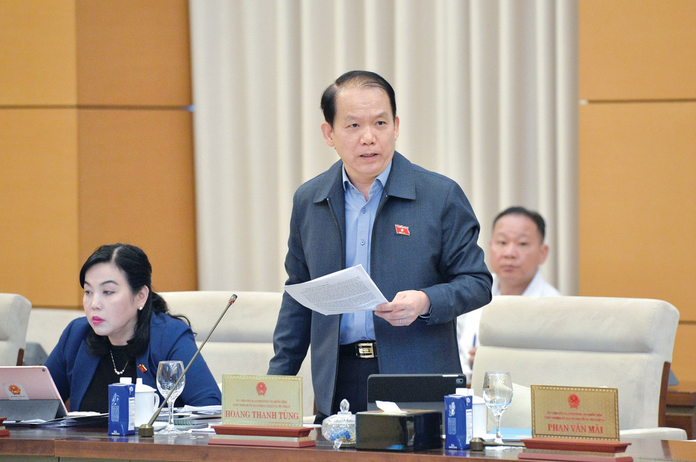 Chủ nhiệm Ủy ban Pháp luật và Tư pháp Hoàng Thanh Tùng phát biểu. Ảnh: Hồ Long cnub-pl1.jpg