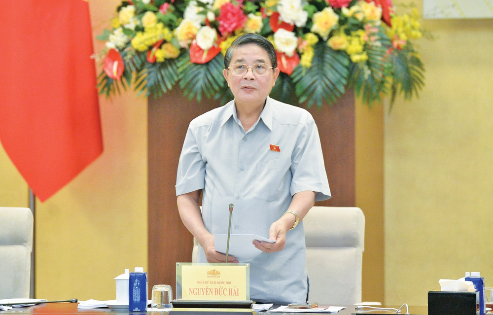 Phó Chủ tịch Quốc hội Nguyễn Đức Hải phát biểu. Ảnh: Hồ Long pctqh-nguyen-du-hai01.jpg