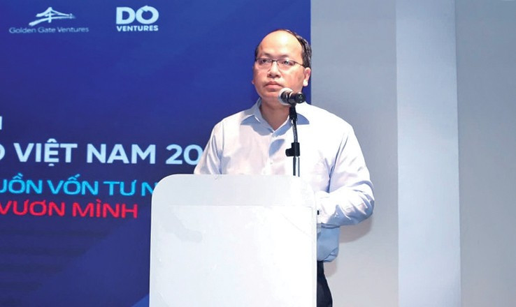 Giám đốc Trung tâm Đổi mới sáng tạo Quốc gia Vũ Quốc Huy phát biểu. Ảnh: Đức Minh e1.jpg