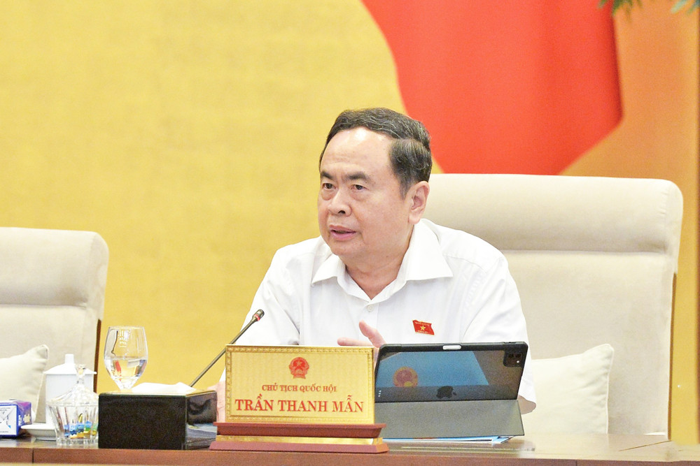 Chủ tịch Quốc hội Trần Thanh Mẫn phát biểu. Ảnh: Hồ Long ctqh-tran-thanh-man1.jpg