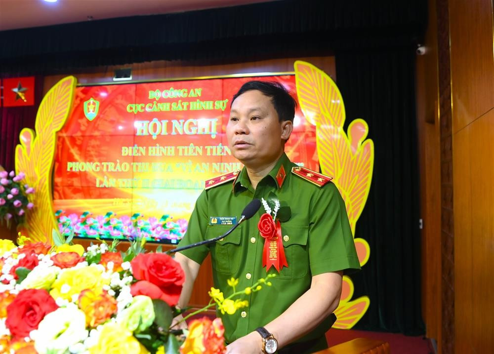 Cục trưởng Cục Cảnh sát hình sự Trung tướng Trần Ngọc Hà phát biểu tại Hội nghị. atx-5970.jpg