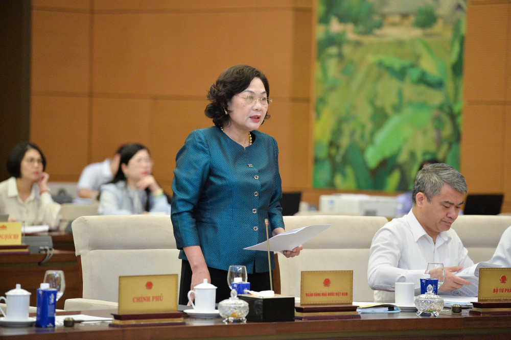 Thống đốc Ngân hàng Nhà nước Việt Nam Nguyễn Thị Hồng phát biểu. Ảnh: Hồ Long thong-doc-ngan-hang-nha-nuoc-viet-nam-nguyen-thi-hong.jpg