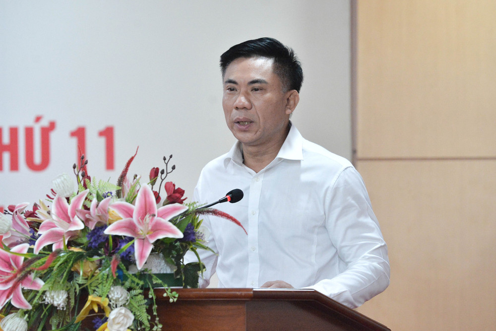 Vụ trưởng Vụ Lý luận chính trị, Ban Tuyên giáo và Dân vận Trung ương Đoàn Văn Báu phát biểu tại hội nghị. Ảnh: Hồ Long Vụ trưởng Vụ Lý luận chính trị, Ban Tuyên giáo và Dân vận Trung ương Đoàn Văn Báu phát biểu tại hội nghị. Ảnh: Hồ Long