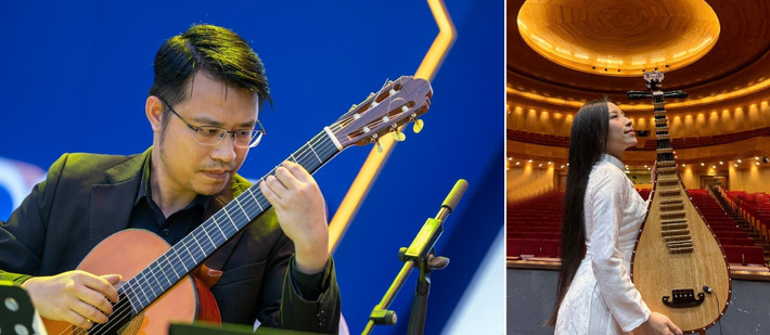 Chương trình có sự góp mặt của nghệ sỹ guitar Vũ Hiển và nghệ sĩ đàn tỳ bà Phan Thủy. Ảnh: BTC Chương trình có sự góp mặt của nghệ sỹ guitar Vũ Hiển và nghệ sĩ đàn tỳ bà Phan Thủy. Ảnh: BTC