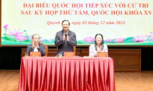 Phó Chủ tịch Quốc hội Nguyễn Khắc Định tiếp xúc cử tri huyện Quỳnh Phụ, tỉnh Thái Bình