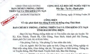 Hải Dương phát lệnh báo động số II trên hệ thống sông Thái Bình