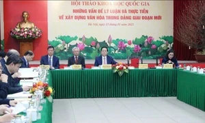 Toàn cảnh Hội thảo khoa học quốc gia những vấn đề lý luận và thực tiễn về xây dựng văn hóa trong Đảng trong giai đoạn mới ngày 15.1.2025