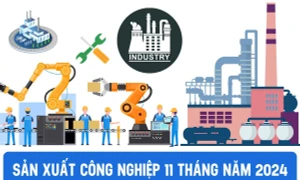 11 tháng năm 2024, chỉ số sản xuất ngành công nghiệp ước tăng 8,4%