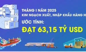 Tổng kim ngạch xuất, nhập khẩu hàng hóa của cả nước đạt 63,15 tỷ USD trong tháng 1