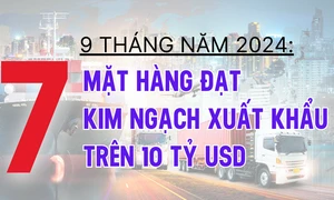 7 mặt hàng xuất khẩu trên 10 tỷ USD trong 9 tháng năm 2024