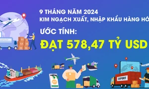 9 tháng năm 2024, kim ngạch xuất, nhập khẩu hàng hóa ước tính đạt 578,47 tỷ USD