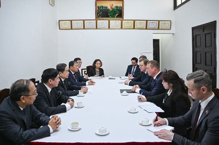 Quang cảnh cuộc tiếp. Ảnh: Lâm Hiển Chủ tịch Quốc hội Trần Thanh Mẫn tiếp Phó Chủ tịch Hội đồng Cộng hòa Belarus -0