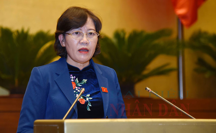 Chủ nhiệm Ủy ban Tư pháp Lê Thị Nga trình bày Báo cáo thẩm tra các báo cáo về công tác của Chánh án Tòa án nhân dân tối cao, Viện trưởng Viện kiểm sát nhân dân tối cao; công tác phòng, chống tội phạm và vi phạm pháp luật và công tác thi hành án năm 2021 Ảnh: Quang Khánh Chủ nhiệm Ủy ban Tư pháp Lê Thị Nga trình bày Báo cáo thẩm tra các báo cáo về công tác của Chánh án Tòa án nhân dân tối cao, Viện trưởng Viện kiểm sát nhân dân tối cao; công tác phòng, chống tội phạm và vi phạm pháp luật và công tác thi hành án năm 2021 Ảnh: Quang Khánh