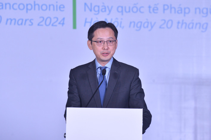 Chủ nhiệm Ủy ban Xã hội Nguyễn Thúy Anh dự Lễ kỷ niệm Ngày Quốc tế Pháp ngữ ảnh 2 Thứ trưởng Bộ Ngoại giao Đỗ Hoàng Việt phát biểu