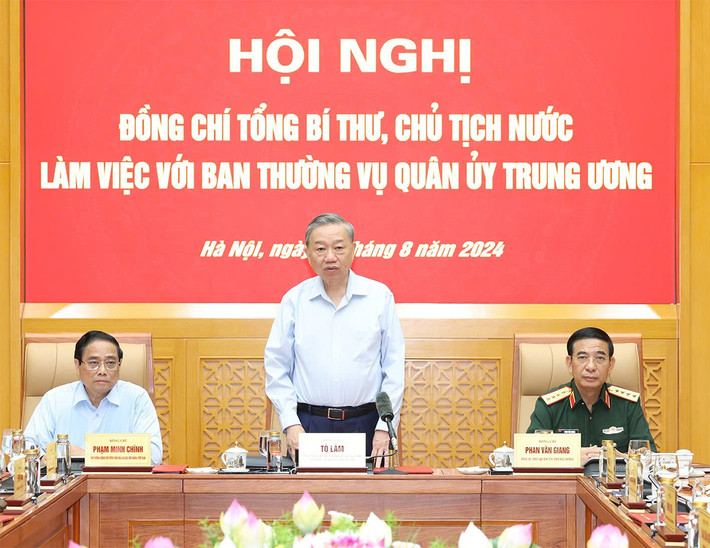 Tổng Bí thư, Chủ tịch nước Tô Lâm làm việc với Ban Thường vụ Quân ủy Trung ương ảnh 2 Tổng Bí thư, Chủ tịch nước Tô Lâm làm việc với Ban Thường vụ Quân ủy Trung ương -1
