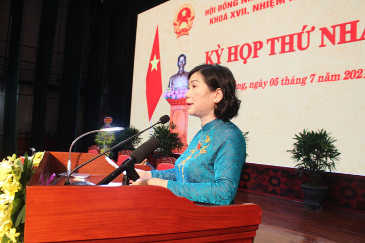Phó Chủ tịch UBND tỉnh Cao Bằng Nguyễn Bích Ngọc báo cáo kết quả bầu cử Phó Chủ tịch UBND tỉnh Nguyễn Bích Ngọc báo cáo kết quả bầu cử