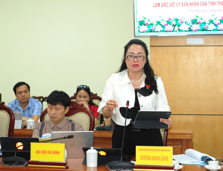ĐBQH Dương Minh Ánh (TP. Hà Nội) phát biểu Đoàn giám sát của Ủy ban Thường vụ Quốc hội về đơn vị sự nghiệp công lập làm việc với UBND tỉnh Thái Nguyên -0