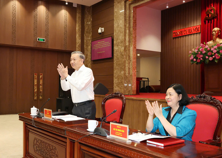 Tổng Bí thư, Chủ tịch nước Tô Lâm thăm, làm việc với Ban Thường vụ Thành ủy Hà Nội. Ảnh: Trí Dũng Tổng Bí thư, Chủ tịch nước Tô Lâm thăm, làm việc với Ban Thường vụ Thành ủy Hà Nội -0