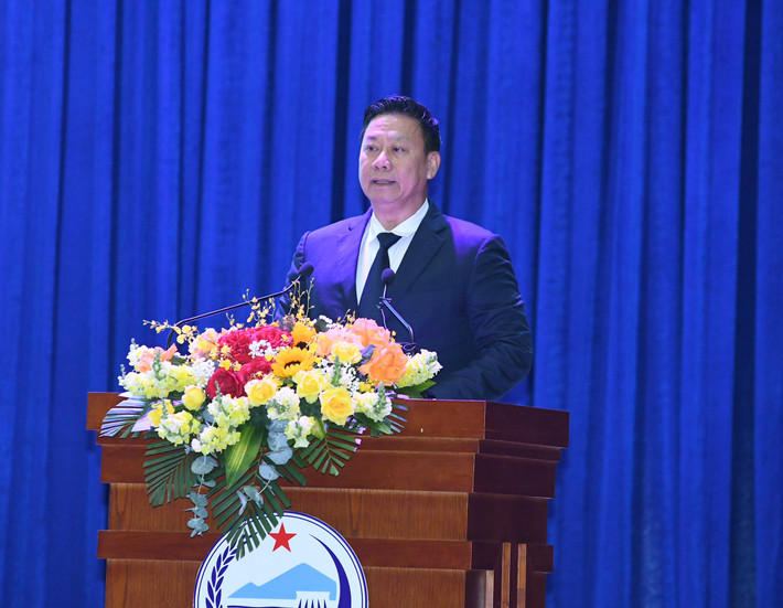 Chủ tịch UBND tỉnh Tây Ninh Nguyễn Thanh Ngọc phát biểu tại hội nghị Thủ tướng Phạm Minh Chính -0