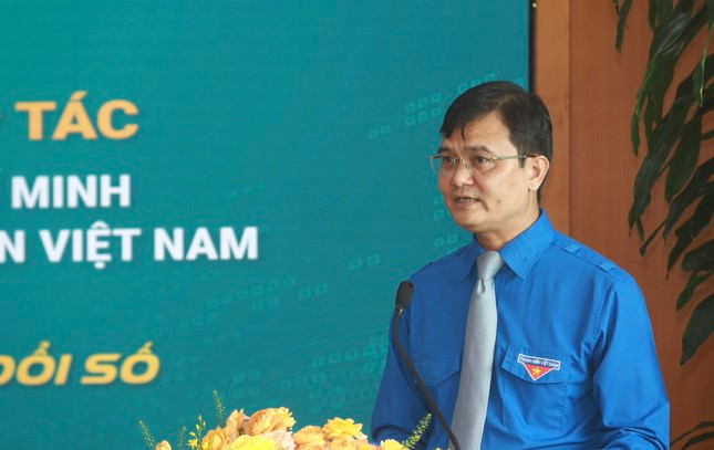 Bí thư thứ nhất T.Ư Đoàn Bùi Quang Huy phát biểu. BIDV và Trung ương Đoàn ký kết thỏa thuận hợp tác -0
