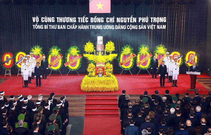 Lễ truy điệu Tổng Bí thư Nguyễn Phú Trọng. Ảnh: TTXVN LỜI CẢM ƠN