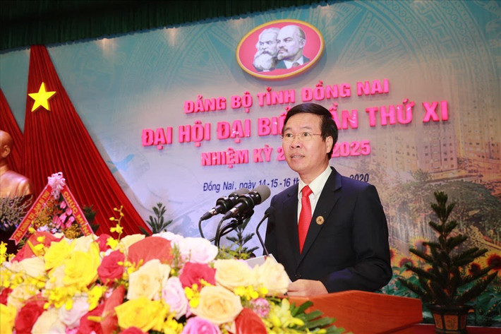 Ủy viên Bộ Chính trị, Bí thư Trung ương Đảng, Trưởng Ban Tuyên giáo Trung ương Võ Văn Thưởng phát biểu chỉ đạo Đại hội. Ảnh: Lan Chi Ủy viên Bộ Chính trị, Bí thư T.Ư Đảng, Trưởng Ban Tuyên giáo Trung ương Võ Văn Thưởng phát biểu chỉ đạo Đại hội.