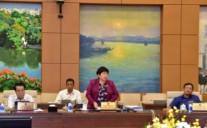 Ủy viên Trung ương Đảng, Chủ nhiệm Ủy ban Về các vấn đề xã hội Nguyễn Thúy Anh phát biểu tại phiên họp Ảnh: Quang Khánh Ủy viên Trung ương Đảng, Chủ nhiệm Ủy ban Về các vấn đề xã hội Nguyễn Thúy Anh phát biểu tại phiên họp Ảnh: Quang Khánh