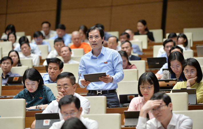 ĐBQH Bùi Sỹ Hoàn (Hải Dương) phát biểu. Ảnh: Hồ Long Tránh quy định về hành vi bị nghiêm cấm rải rác ở các điều luật khác nhau -0