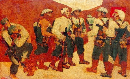 "Kết nạp Đảng ở Điện Biên Phủ", sơn mài của họa sĩ Nguyễn Sáng, Bảo vật quốc gia "Kết nạp Đảng ở Điện Biên Phủ", sơn mài của họa sĩ Nguyễn Sáng, Bảo vật quốc gia