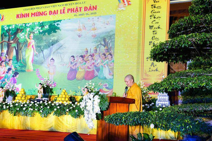 Thượng toạ Thích Minh Quang, Ủy viên Thư ký HĐTS GHPGVN, Trưởng ban BTS PG tỉnh Ninh Bình Phật giáo Cố đô Hoa Lư - Ninh Bình kính mừng Đại lễ Phật đản PL. 2567- DL. 2023 -0