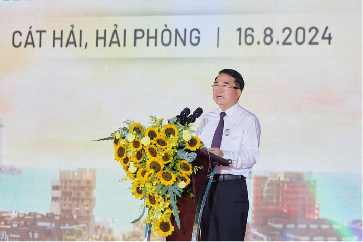Phó Chủ tịch UBND thành phố Hải Phòng Lê Khắc Nam phát biểu tại sự kiện Cát bà hướng đến mô hình du lịch xanh với ý tưởng hòn đảo không khí thải carbon -0