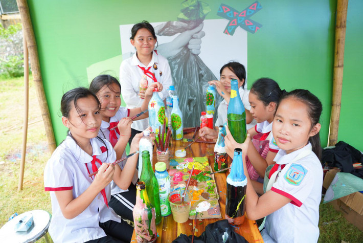 Nhiều học sinh trên địa bàn dự án đã biết đến việc bảo vệ môi trường, xử lý rác thải Chung tay bảo vệ môi trường -0