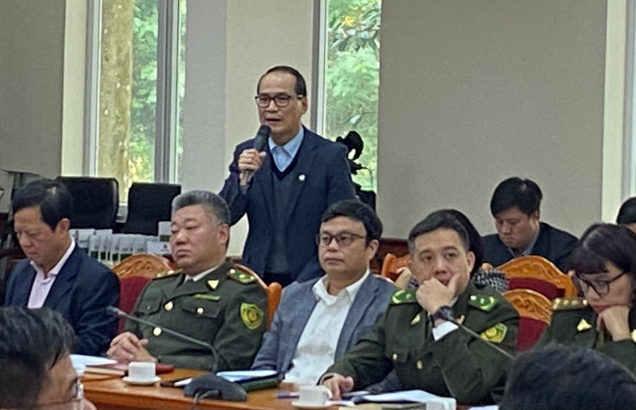 Ông Phạm Hồng Lượng, Chánh Văn phòng Ban Chỉ đạo Quốc gia Chương trình mục tiêu phát triển lâm nghiệp bền vững phát biểu tại hội nghị. Ảnh: BN Ngành lâm nghiệp tổng kết công tác năm 2023 -0