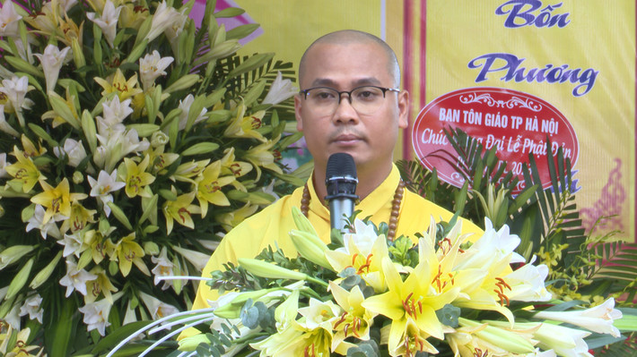 Đại đức Thích Tâm Khôi Trụ trì chùa Vạn Phúc tuyên đọc Diễn văn Phật Đản PL.2567 - DL.2023 Chùa Vạn Phúc tổ chức Đại lễ Phật Đản -0