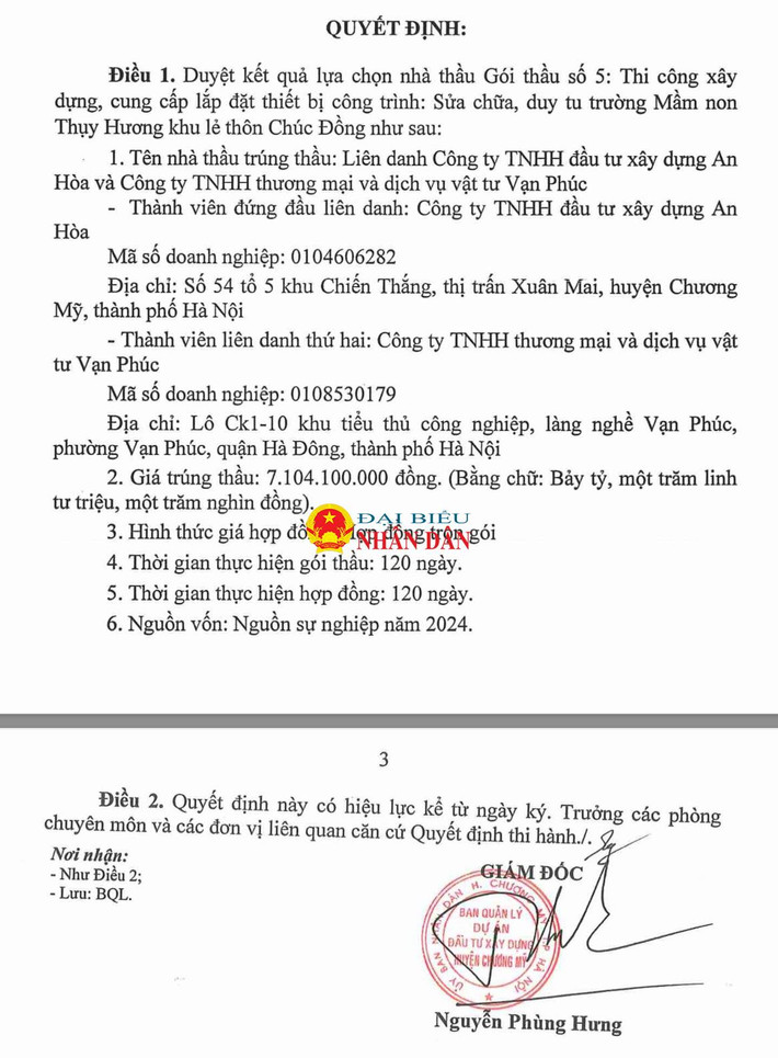 Hà Nội: Công ty TNHH đầu tư xây dựng An Hoà trúng gói thầu tiền tỷ, tiết kiệm cho ngân sách 138.000 đồng ảnh 1 ảnh chụp màn hình 2024-08-23 lúc 16.49.29.png -0