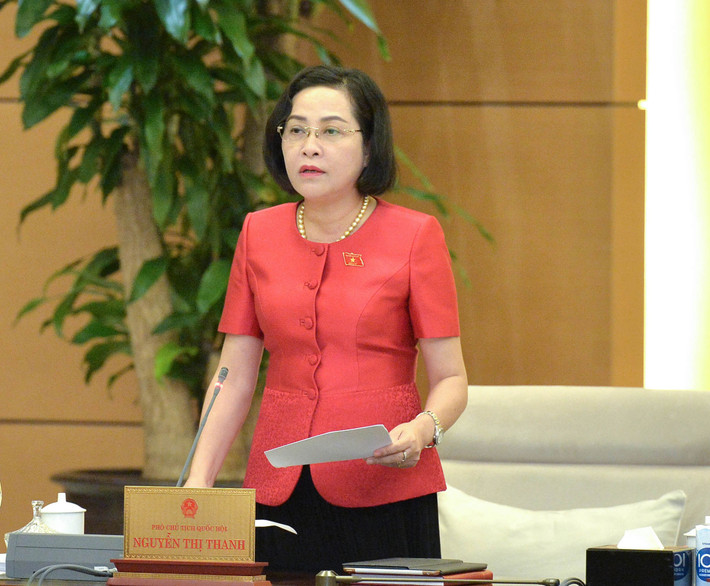 Phó Chủ tịch Quốc hội Nguyễn Thị Thanh điều hành phiên họp. Ảnh: Hồ Long Rà soát, cụ thể hóa chính sách của Nhà nước, bảo đảm đồng bộ, hiệu lực, hiệu quả -0