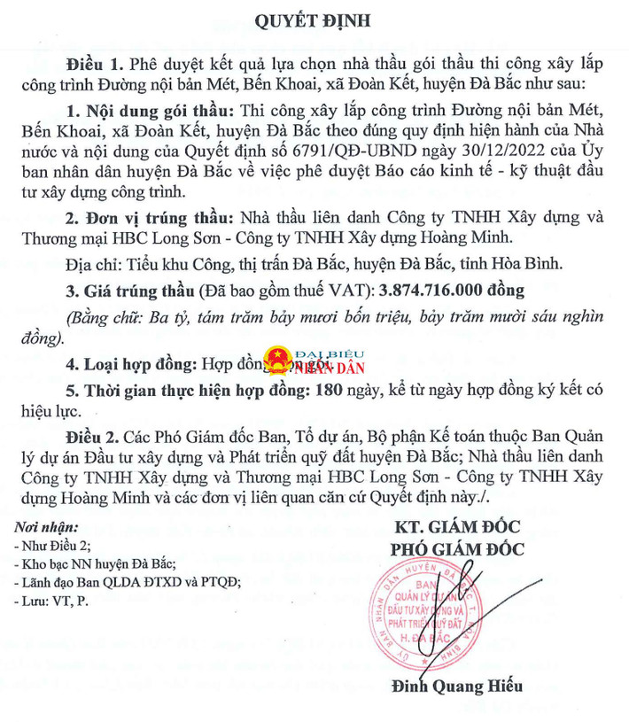 Giám sát hoạt động đấu thầu tại tỉnh Hòa Bình: Công Ty TNHH xây dựng Hoàng Minh trúng gói thầu hơn 14 tỷ đồng, tiết kiệm cho ngân sách hơn 6 triệu đồng ảnh 3 ảnh chụp màn hình 2024-08-16 lúc 15.31.45.png -0