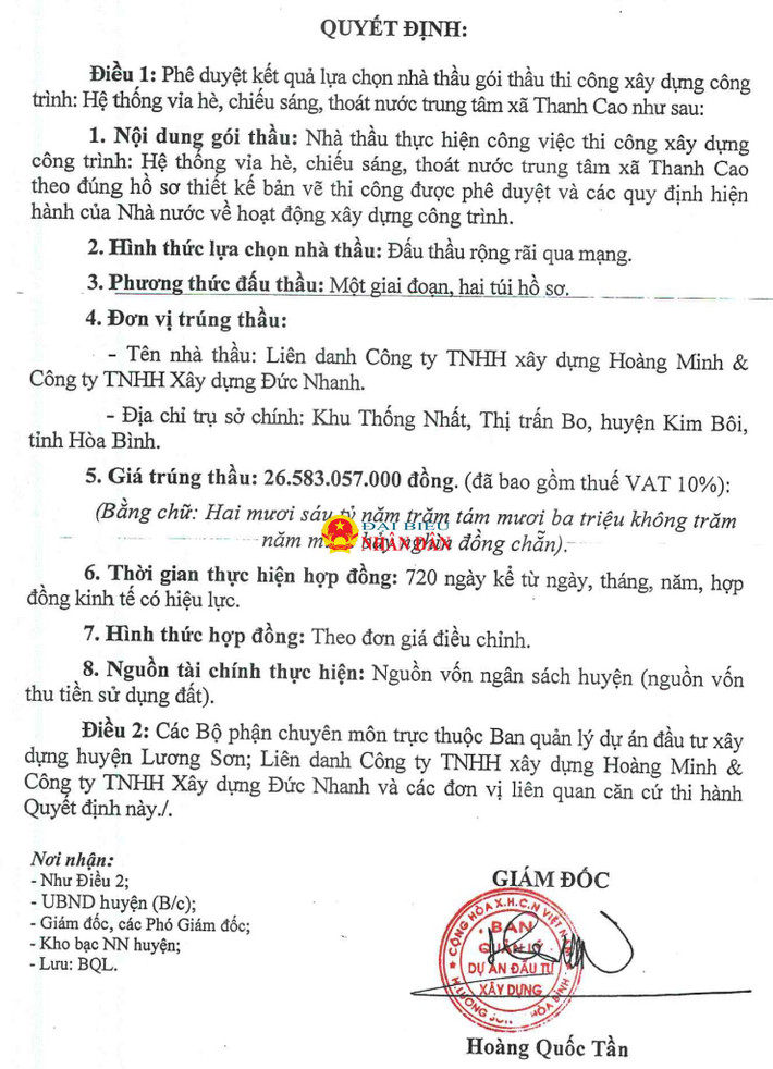 Giám sát hoạt động đấu thầu tại tỉnh Hòa Bình: Công Ty TNHH xây dựng Hoàng Minh trúng gói thầu hơn 14 tỷ đồng, tiết kiệm cho ngân sách hơn 6 triệu đồng ảnh 7 ảnh chụp màn hình 2024-08-16 lúc 15.36.50.png -0