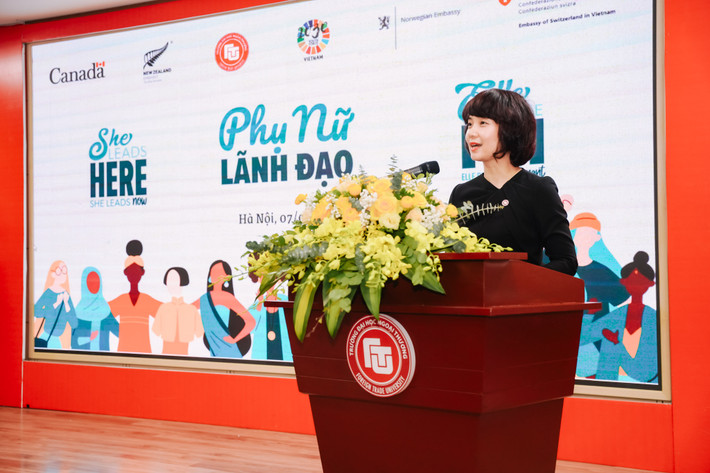 PGS.TS Phạm Thu Hương, Phó Hiệu trưởng Trường Đại học Ngoại thương phát biểu Đầu tư vào nền giáo dục có thể giải quyết các thách thức về giới -0