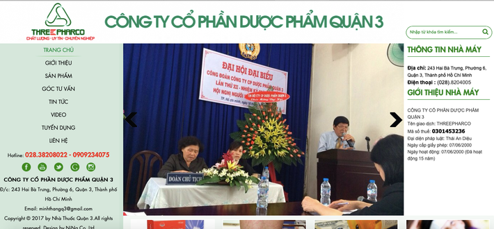 Website của Công ty Cổ phần Dược phẩm Quận 3 Xử phạt nhiều công ty sản xuất mỹ phẩm