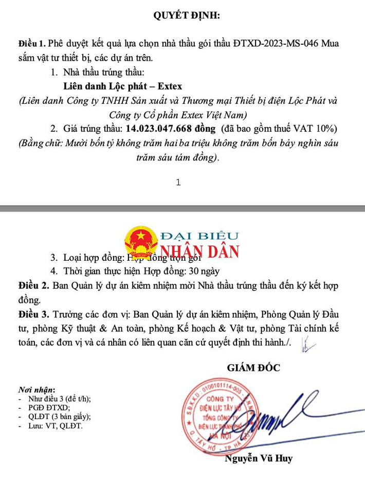 Công ty điện lực Tây Hồ làm chủ đầu tư nhiều dự án duy tu trên địa bàn ảnh 2 Điểm mặt các gói thầu có tỷ lệ tiết kiệm
