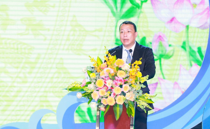 Bí thư Huyện ủy huyện Nghi Lộc Phạm Hồng Quang phát biểu tại buổi lễ Ảnh: Thành Duy Bí thư Huyện ủy huyện Nghi Lộc Phạm Hồng Quang phát biểu tại buổi lễ Ảnh: Thành Duy