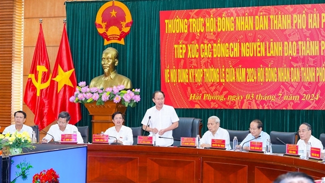 Thường trực HĐND thành phố Hải Phòng TXCT nguyên lãnh đạo thành phố chuẩn bị Kỳ họp thứ 18, HĐND thành phố Khóa XVI. Ảnh: Thanh Lâm Thường trực HĐND thành phố Hải Phòng TXCT nguyên lãnh đạo thành phố chuẩn bị Kỳ họp thứ 18, HĐND thành phố Khóa XVI - ẢNH THANH LÂM