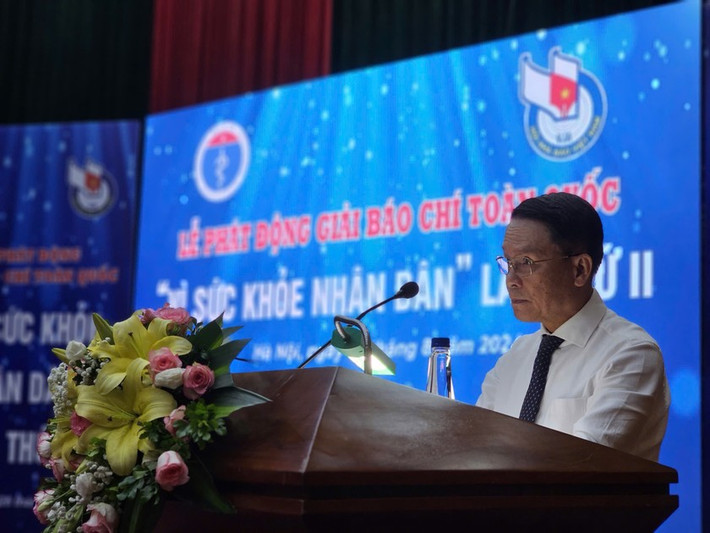 Phó Chủ tịch Hội Nhà báo Việt Nam Nguyễn Đức Lợi phát biểu tại lễ phát động. Ảnh: HY Bộ Y tế phát động Giải Báo chí toàn quốc “Vì sức khỏe nhân dân’ -0