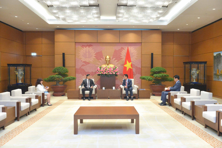 Phó Chủ tịch Hội đồng Dân tộc Nguyễn Lâm Thành tiếp Đại sứ Venezuela ảnh 3 Quang cảnh buổi tiếp