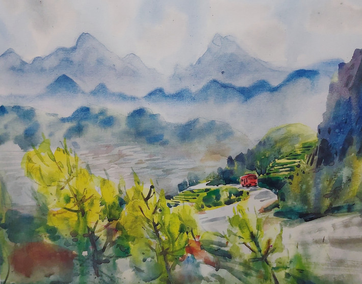 Tranh minh họa tác phẩm "Lặng lẽ Sa Pa" của họa sĩ Trương Văn Ngọc Tranh minh họa tác phẩm