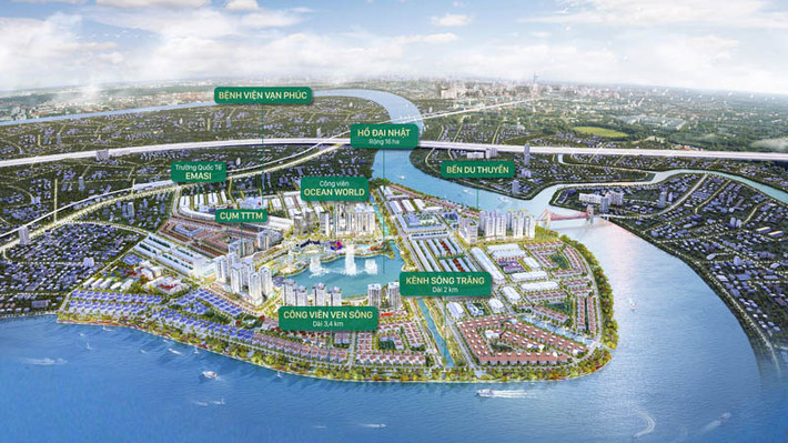Phối cảnh tổng thể Vạn Phúc City Vạn Phúc City - Đại đô thị đáng sống ven sông Sài Gòn