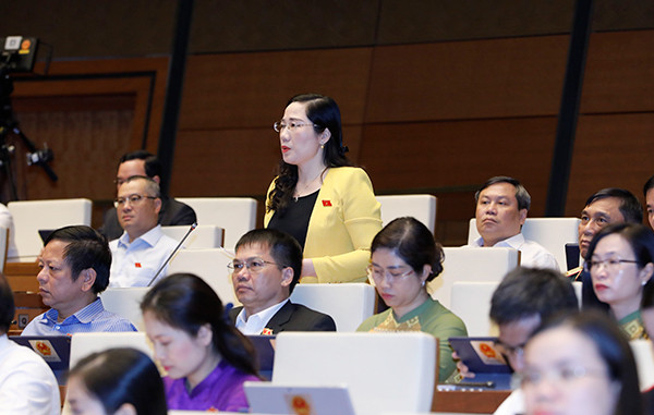 ĐBQH Nguyễn Thị Thủy (Bắc Kạn) phát biểu. Ảnh: Hồ Long Quốc hội thảo luận về kết quả thực hiện kế hoạch phát triển kinh tế - xã hội -0